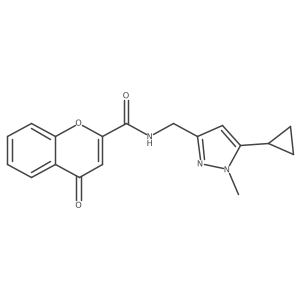 N-((5-cyclopropyl-1-methyl-1H-pyrazol-3-yl)methyl)-4-oxo-4H-chromene-2-carboxamide Structure