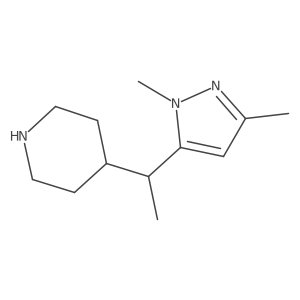 4-[1-(1,3-dimethyl-1H-pyrazol-5-yl)ethyl]piperidine Structure