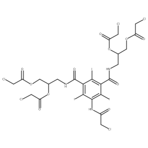 5-(2-Chloroacetamido)-2,4,6-triiodo-N,N'-bis(2,3-bis(2-chloroacetoxy)propyl)isophthalamide结构式