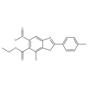 Ethyl 7-chloro-5-nitro-2-(p-tolyl)benzo[d]oxazole-6-carboxylate结构式