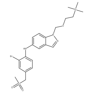 N-(2-bromo-4-((methylsulfonyl)methyl)phenyl)-1-((2-(trimethylsilyl)ethoxy)methyl)-1H-indazol-5-amine Structure