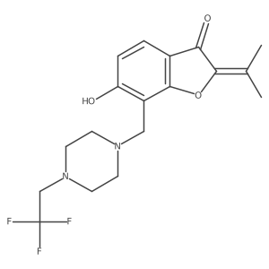 6-hydroxy-2-(propan-2-ylidene)-7-{[4-(2,2,2-trifluoroethyl)piperazin-1-yl]methyl}-1-benzofuran-3(2H)-one Structure