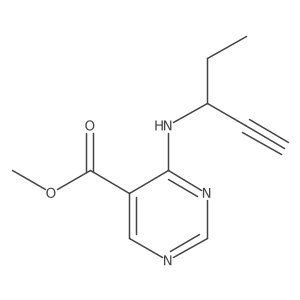 Methyl 4-[(pent-1-yn-3-yl)amino]pyrimidine-5-carboxylate结构式