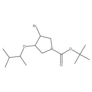 Tert-butyl 3-bromo-4-[(3-methylbutan-2-yl)oxy]pyrrolidine-1-carboxylate结构式