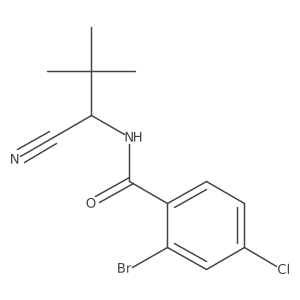 2-bromo-4-chloro-N-(1-cyano-2,2-dimethylpropyl)benzamide结构式