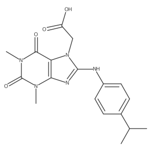 2-[1,3-Dimethyl-2,6-dioxo-8-(4-propan-2-ylanilino)purin-7-yl]acetic acid Structure