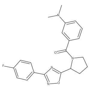 [3-({2-[3-(4-Fluorophenyl)-1,2,4-oxadiazol-5-yl]pyrrolidin-1-yl}carbonyl)phenyl]dimethylamine Structure