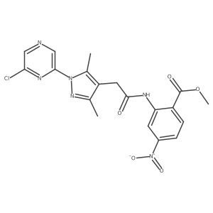 methyl 2-{2-[1-(6-chloropyrazin-2-yl)-3,5-dimethyl-1H-pyrazol-4-yl]acetamido}-4-nitrobenzoate Structure