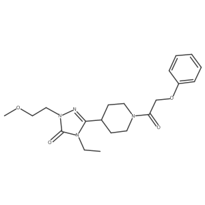 4-ethyl-1-(2-methoxyethyl)-3-(1-(2-phenoxyacetyl)piperidin-4-yl)-1H-1,2,4-triazol-5(4H)-one结构式