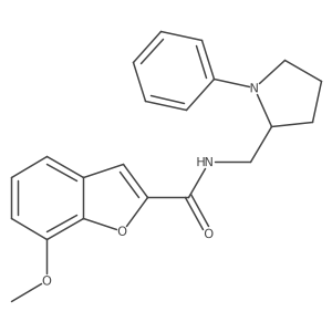 7-methoxy-N-((1-phenylpyrrolidin-2-yl)methyl)benzofuran-2-carboxamide结构式
