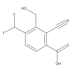 2-Cyano-4-(difluoromethyl)-3-(hydroxymethyl)benzoic acid Structure