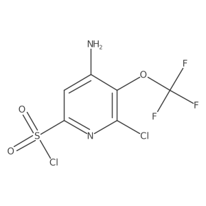 4-Amino-6-chloro-5-(trifluoromethoxy)pyridine-2-sulfonyl chloride结构式
