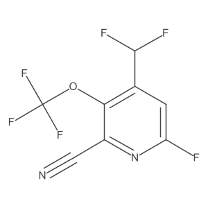 4-(Difluoromethyl)-6-fluoro-3-(trifluoromethoxy)picolinonitrile结构式