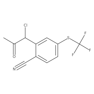 2-(1-Chloro-2-oxopropyl)-4-(trifluoromethylthio)benzonitrile结构式