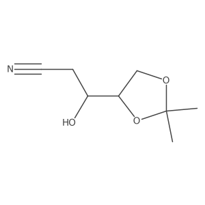 3-(2,2-Dimethyl-1,3-dioxolan-4-yl)-3-hydroxypropanenitrile结构式