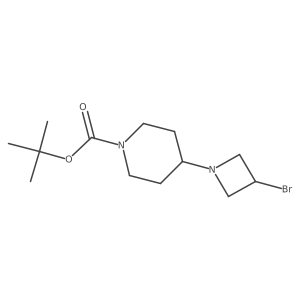 tert-Butyl 4-(3-bromoazetidin-1-yl)piperidine-1-carboxylate结构式
