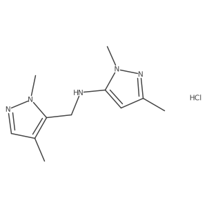 N-[(2,4-dimethylpyrazol-3-yl)methyl]-2,5-dimethylpyrazol-3-amine;hydrochloride Structure