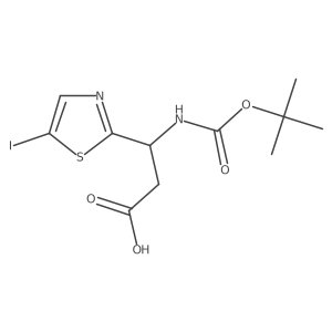 3-{[(Tert-butoxy)carbonyl]amino}-3-(5-iodo-1,3-thiazol-2-yl)propanoic acid Structure