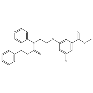 Benzoic acid,3-chloro-5-[2-[[(phenylmethoxy)carbonyl]-4-pyridinylamino]ethoxy]-,methyl ester Structure
