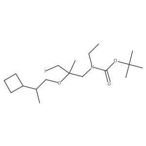 tert-butyl N-[2-(2-cyclobutylpropoxy)-3-iodo-2-methylpropyl]-N-ethylcarbamate Structure