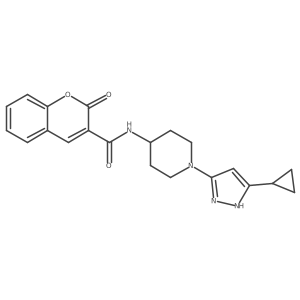 N-(1-(5-cyclopropyl-1H-pyrazol-3-yl)piperidin-4-yl)-2-oxo-2H-chromene-3-carboxamide Structure