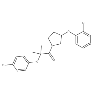 2-(4-Chlorophenoxy)-1-(3-((3-chloropyridin-4-yl)oxy)pyrrolidin-1-yl)-2-methylpropan-1-one Structure
