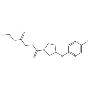 Ethyl 4-(3-((5-fluoropyrimidin-2-yl)oxy)pyrrolidin-1-yl)-4-oxobutanoate结构式