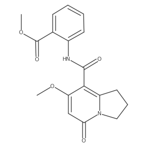 Methyl 2-(7-methoxy-5-oxo-1,2,3,5-tetrahydroindolizine-8-carboxamido)benzoate Structure