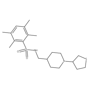 2,3,5,6-tetramethyl-N-((1-(tetrahydrothiophen-3-yl)piperidin-4-yl)methyl)benzenesulfonamide结构式
