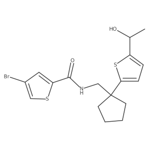 4-bromo-N-((1-(5-(1-hydroxyethyl)thiophen-2-yl)cyclopentyl)methyl)thiophene-2-carboxamide Structure