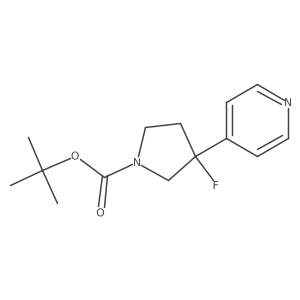Tert-butyl 3-fluoro-3-(pyridin-4-yl)pyrrolidine-1-carboxylate结构式