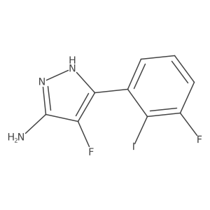 4-fluoro-5-(3-fluoro-2-iodophenyl)-1H-pyrazol-3-amine结构式