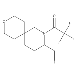 2,2,2-Trifluoro-1-[3-(iodomethyl)-9-oxa-2-azaspiro[5.5]undecan-2-yl]ethan-1-one结构式