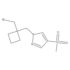1-{[1-(bromomethyl)cyclobutyl]methyl}-4-methanesulfonyl-1H-pyrazole结构式