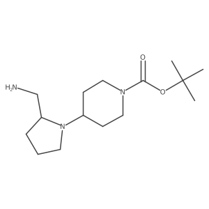 tert-butyl 4-[(2S)-2-(aminomethyl)pyrrolidin-1-yl]piperidine-1-carboxylate结构式