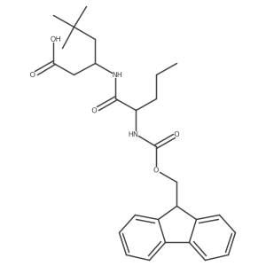 3-[2-({[(9H-fluoren-9-yl)methoxy]carbonyl}amino)pentanamido]-5,5-dimethylhexanoic acid Structure