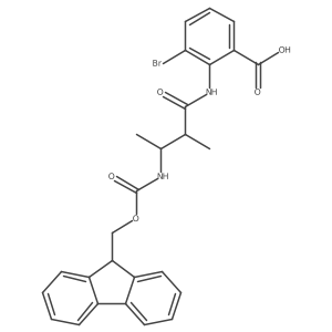 3-bromo-2-[3-({[(9H-fluoren-9-yl)methoxy]carbonyl}amino)-2-methylbutanamido]benzoic acid结构式
