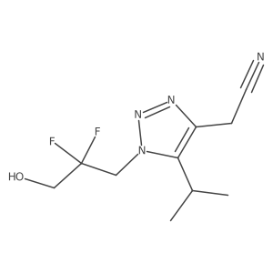2-[1-(2,2-difluoro-3-hydroxypropyl)-5-(propan-2-yl)-1H-1,2,3-triazol-4-yl]acetonitrile结构式