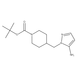tert-butyl 4-[(5-amino-1H-pyrazol-1-yl)methyl]piperidine-1-carboxylate结构式