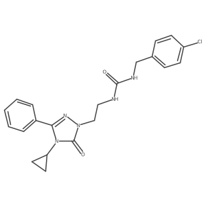 1-(4-chlorobenzyl)-3-(2-(4-cyclopropyl-5-oxo-3-phenyl-4,5-dihydro-1H-1,2,4-triazol-1-yl)ethyl)urea Structure