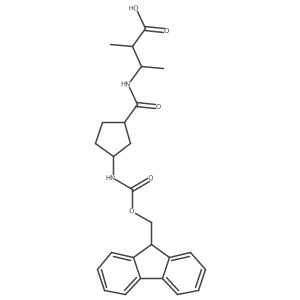 rac-3-{[(1R,3S)-3-({[(9H-fluoren-9-yl)methoxy]carbonyl}amino)cyclopentyl]formamido}-2-methylbutanoic acid结构式