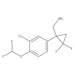 {1-[3-Chloro-4-(difluoromethoxy)phenyl]-2,2-difluorocyclopropyl}methanamine结构式