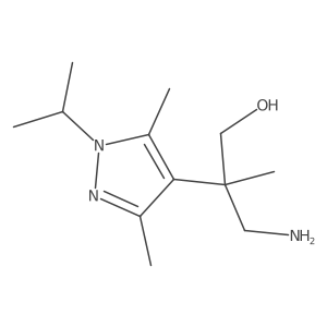 3-amino-2-[3,5-dimethyl-1-(propan-2-yl)-1H-pyrazol-4-yl]-2-methylpropan-1-ol结构式