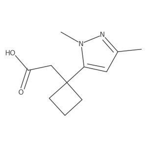 2-[1-(1,3-dimethyl-1H-pyrazol-5-yl)cyclobutyl]acetic acid结构式