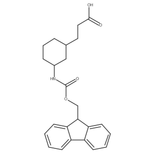3-[(1S,3S)-3-(9H-Fluoren-9-ylmethoxycarbonylamino)cyclohexyl]propanoic acid结构式
