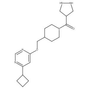 [4-[(6-Cyclobutylpyrimidin-4-yl)oxymethyl]piperidin-1-yl]-pyrazolidin-4-ylmethanone结构式