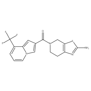 5-[8-(trifluoromethyl)indolizine-2-carbonyl]-4H,5H,6H,7H-[1,3]thiazolo[5,4-c]pyridin-2-amine Structure