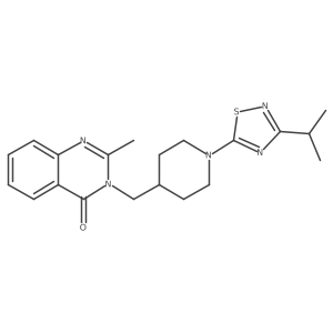 2-Methyl-3-({1-[3-(propan-2-yl)-1,2,4-thiadiazol-5-yl]piperidin-4-yl}methyl)-3,4-dihydroquinazolin-4-one Structure