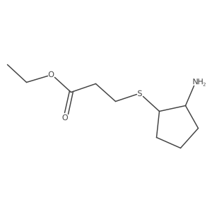 Ethyl 3-[(2-aminocyclopentyl)sulfanyl]propanoate结构式