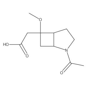 rac-2-[(1R,5R,6S)-2-acetyl-6-methoxy-2-azabicyclo[3.2.0]heptan-6-yl]acetic acid结构式